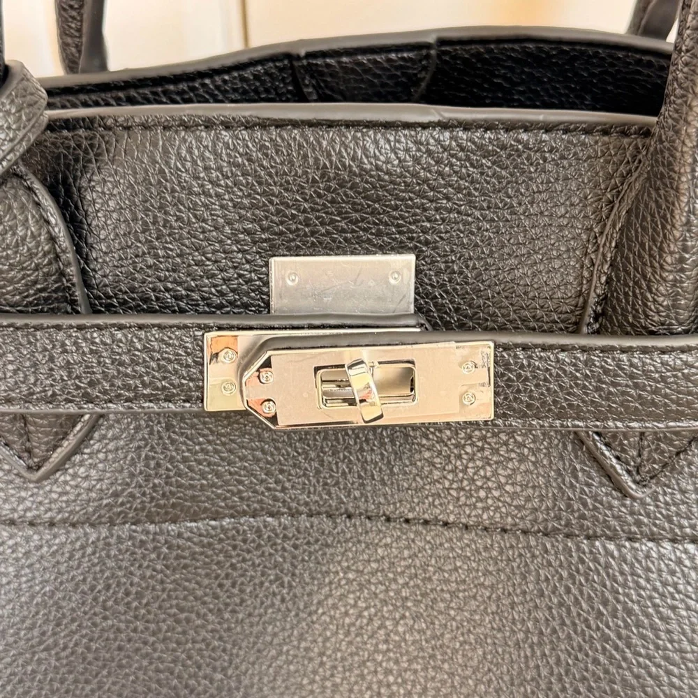 Hermes Birkin 29 Style Black Leather Shoulder Bag - Picture 2 of 7